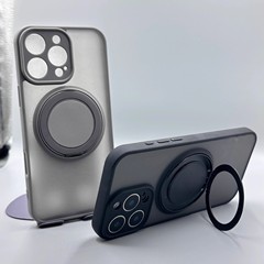 iPhone17promax回転スタンド磁気電話ケース肌の感触つや消しApple 16オールインクルーシブ保護カバーに適しています。