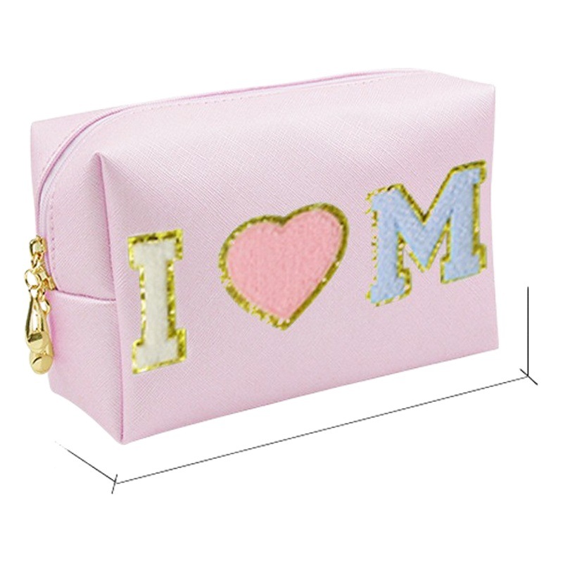 Liquidación de temporada: 60% de descuento en bolsas de maquillaje con letras bordadas de alto valor, estilo ins, pequeñas y portátiles.