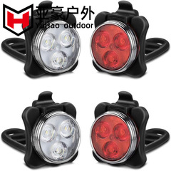 Cross-border USB taillight and headlight set 030 gem light bike night riding outdoor lighting