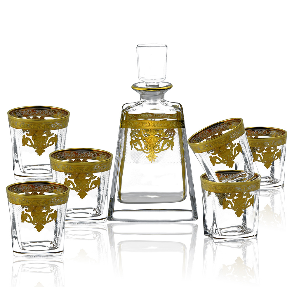 欧式奢华金钟花纸加厚酒具 酒吧装饰摆件 高档水晶玻璃商务礼品