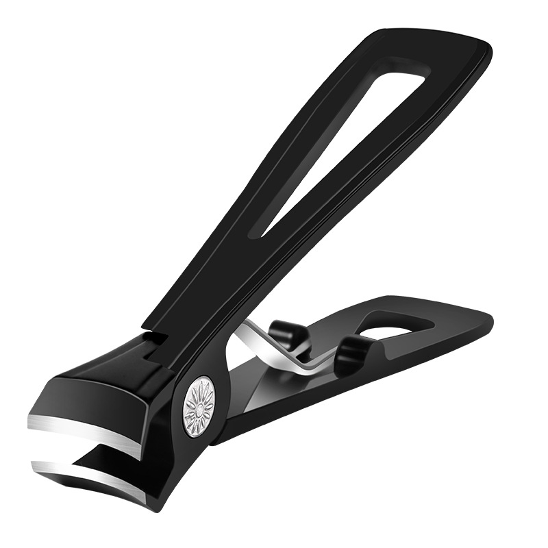 Cortaúñas de boca grande acero inoxidable negro cortaúñas de boca grande cortaúñas de gran tamaño cortaúñas de un solo paquete cortaúñas de boca grande en lotes de stock