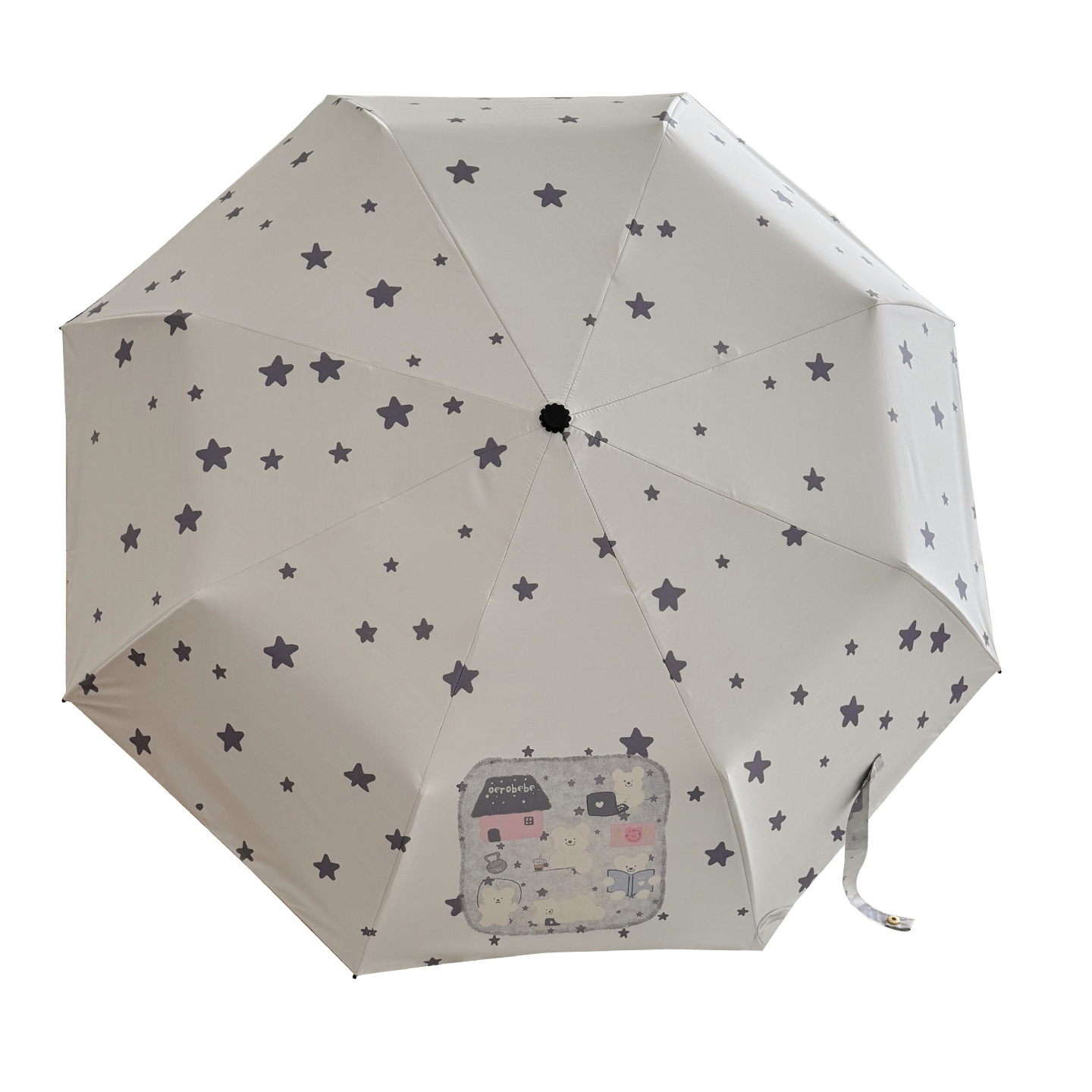 For Girls Cute Foldable Black Coating Sunshade UV Top Quality Protection Manual Automatic Dual-Use Sun Umbrella_voghion.com