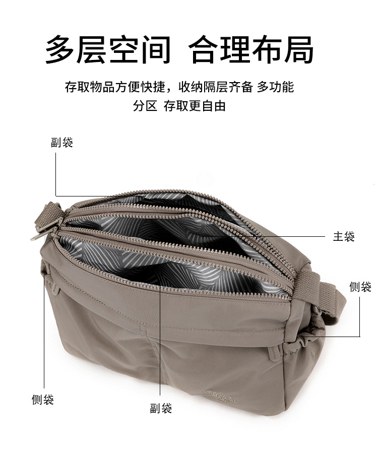 Colorful Fox's new nylon fabric women's crossbody bag, water-resistant crossbody bag, lightweight single-shoulder multi-layered crossbody bag undefined