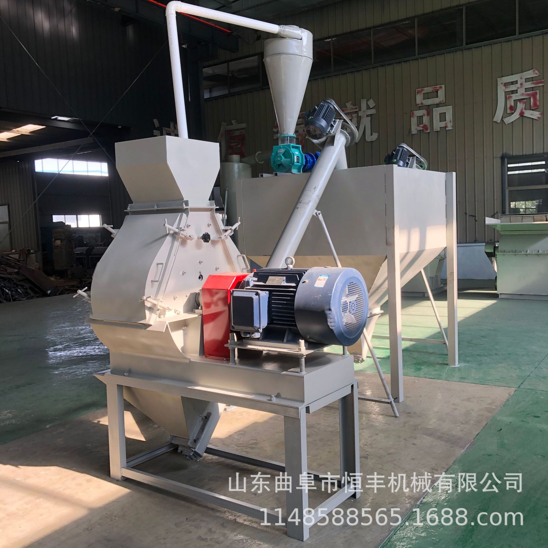 稻壳于玉米芯自动进料玉米秸秆粉碎机 养殖猪饲料粉碎机 水滴粉碎