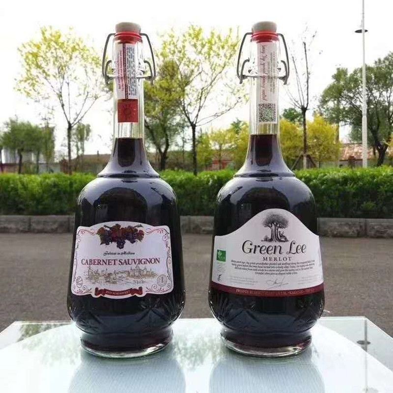 俄罗斯进口摩尔多瓦大肚子格瑞丽牌赤霞珠梅洛半甜葡萄酒红酒1升