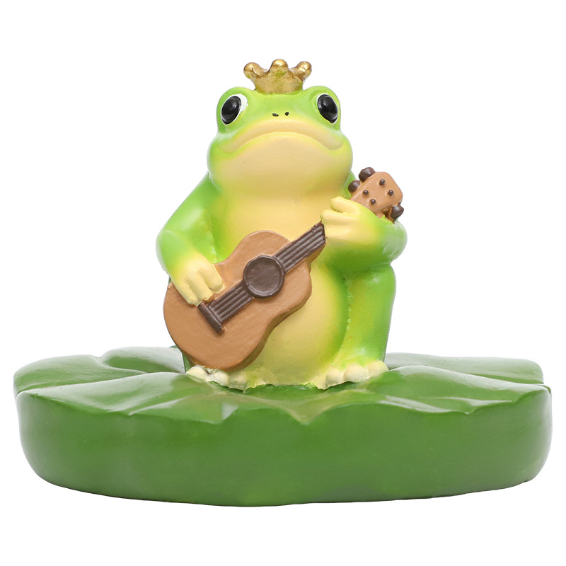 Comercio exterior, jardín transfronterizo, estanque, rana divertida, agua flotante, decoración de paisajismo, piscina, pecera, micro paisaje, rana flotante