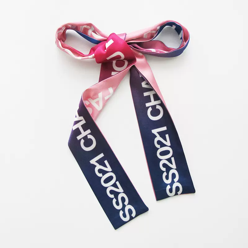 双层长巾飘带窄巾小领巾 韩版时尚装饰飘带绸缎小长条礼品丝巾