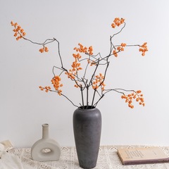3フォーク秋葉果シミュレーション花メーカー造花緑植物卸売りウェディング装飾品INSクロスボーダーMW25305