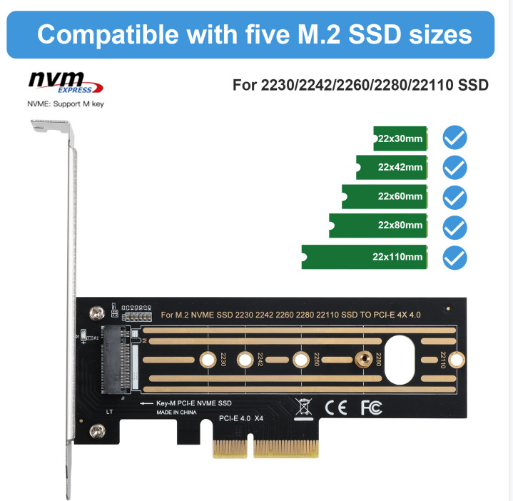 M.2ת�ӿ�NVMe SSDתPCI-E X4 4.0 GEN4ת�ӿ�֧��20110��̬����