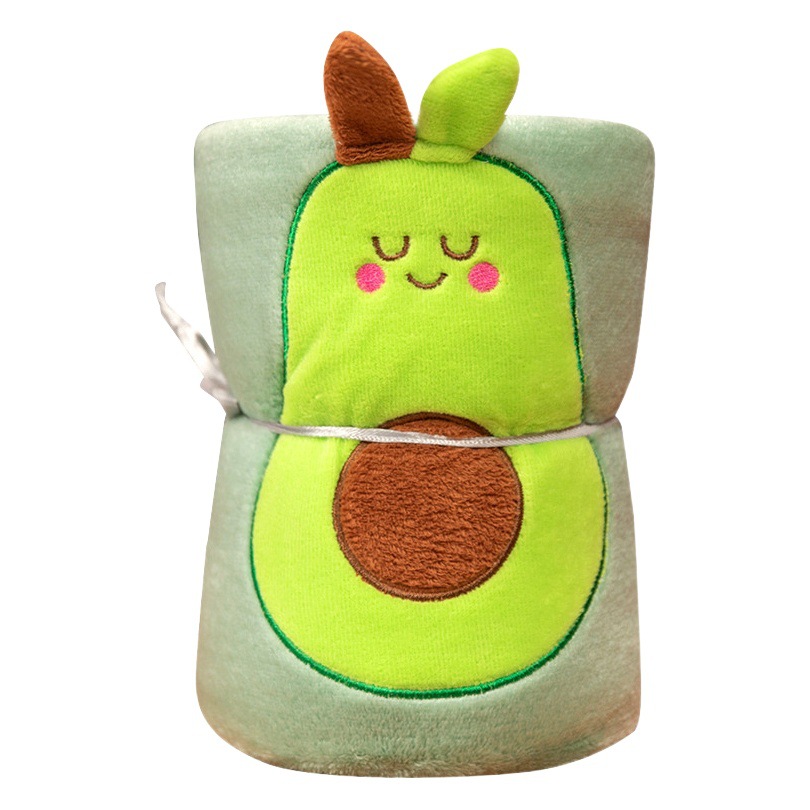 Lindo rollo de aguacate manta siesta manta franela aire acondicionado manta empresa actividad pequeño regalo niños Manta
