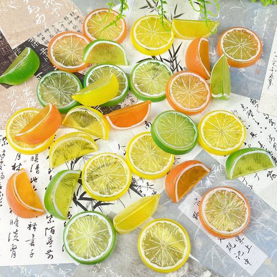 Simulation lemon slice plastic lemon slice fake lemon fruit model home decoration photography props toys