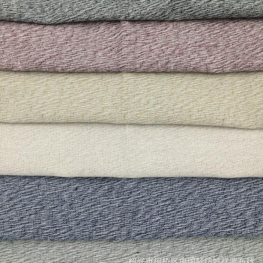 乱纹色织厂家批发涤棉麻面料色织布民族风面料服装布料淘现货