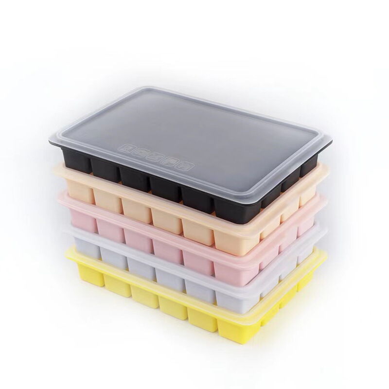 Cross-border spot platinum tasteless Silicone Ice Cube 24 grid mold refrigerator frozen ice cube ice maker with lid ice box Cross-border spot platinum tasteless Silicone Ice Cube 24 grid mold refrigerator frozen ice cube ice maker with lid ice box