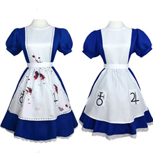 爱丽丝Alice女仆装cosplay舞台表演服 万圣节爱丽丝疯狂回归cos服