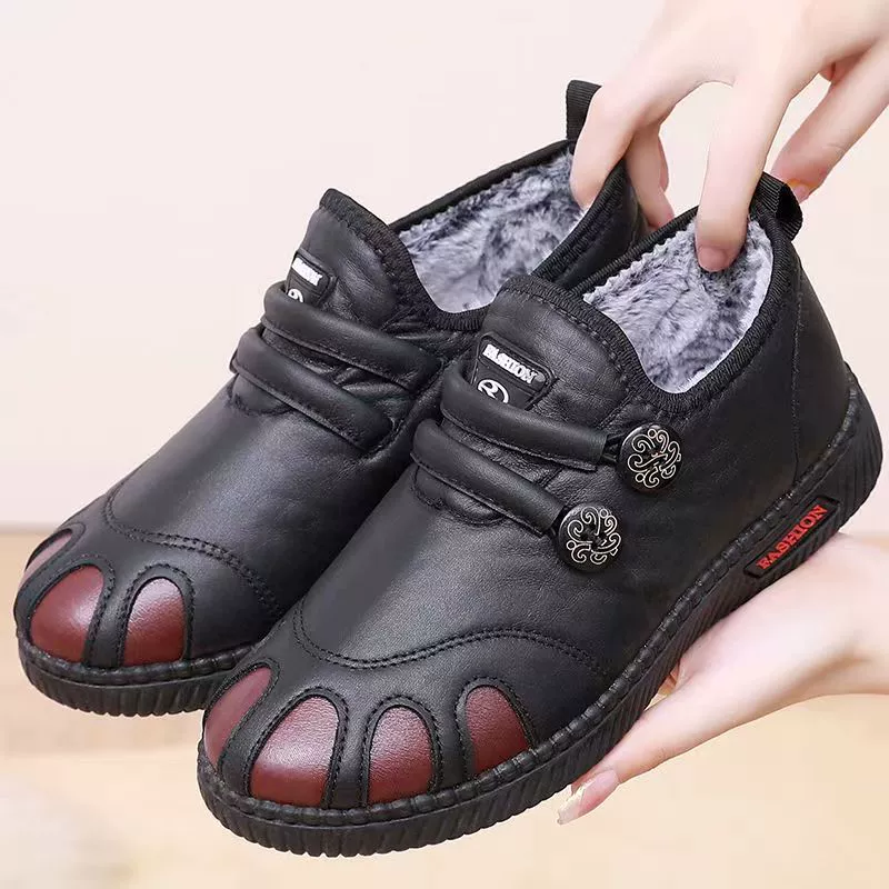 Новая зимняя обувь для мам среднего и пожилого возраста, теплые женские хлопковые непромокаемые зимние сапоги на флисовой подкладке на мягкой подошве