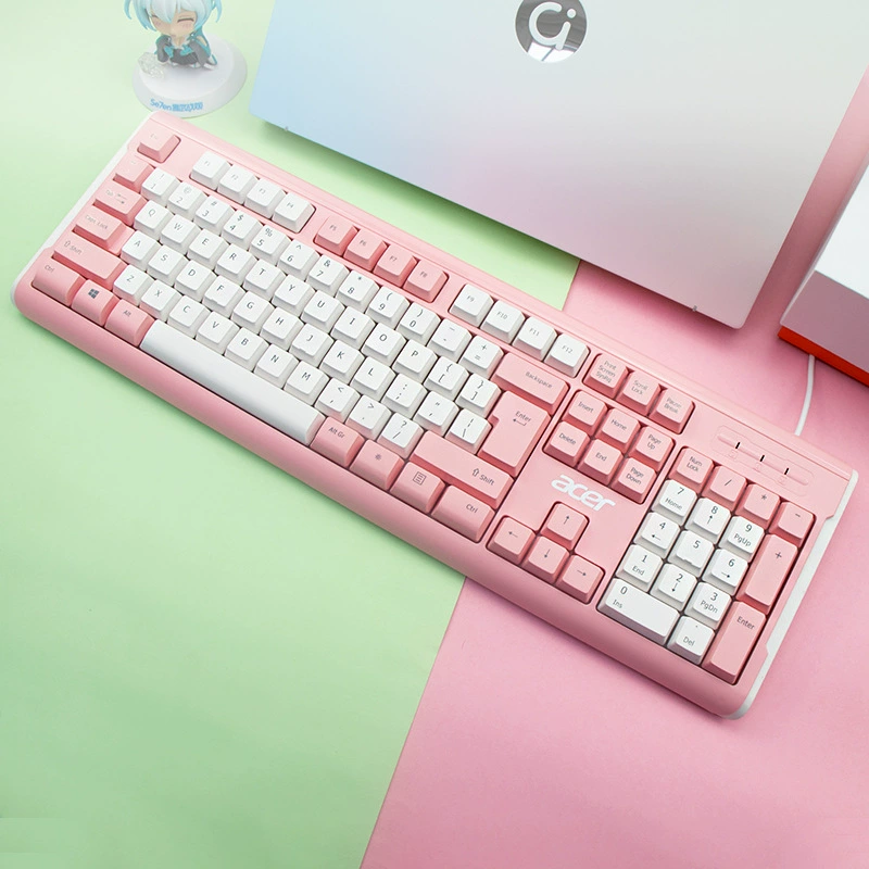 Source Wholesale Wired Keyboard Light Sound Design Notebook Desktop Membrane Keyboard USB Interface 104 Keys Color Matching