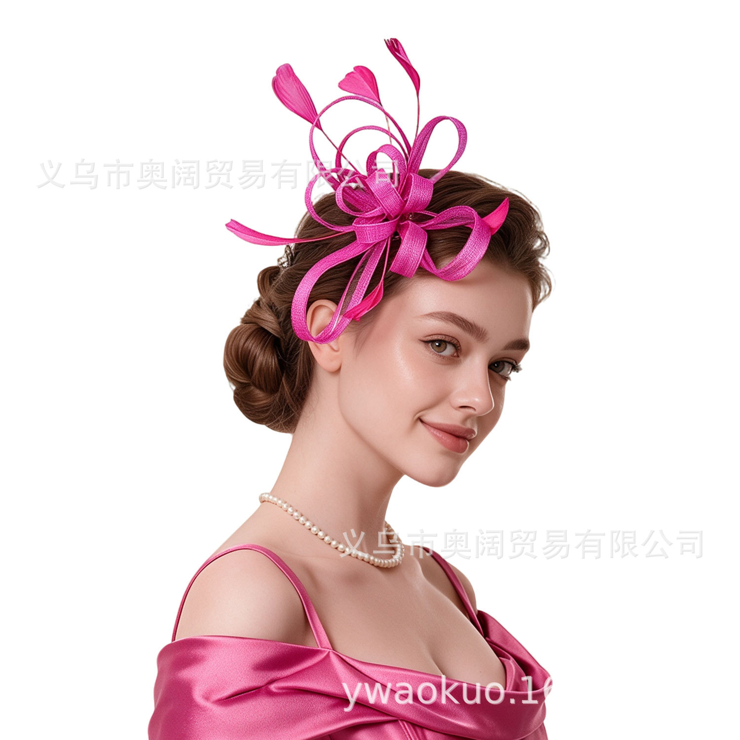 European and American fashion feather headdress bridal headdress flower wedding dress hair accessories performance dance catwalk vintage mesh headdress
