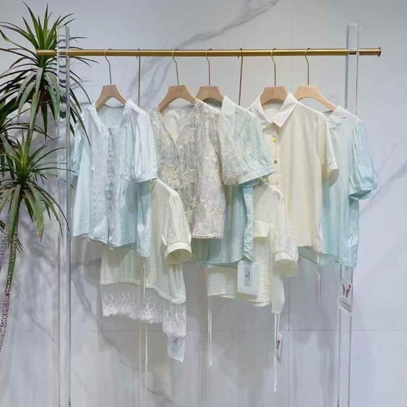 25 Summer Butterfly High-End Heavy Lace Crochet Shirt Brand Discount Douyin Kuaishou Live First-Hand Supply