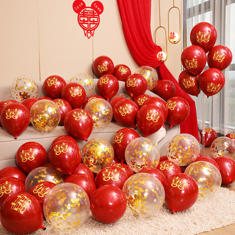 Wedding Balloon Decoration Scene Setup Net Red Bedroom Balloon Wedding Room Set Bridal Shower Wedding Celebration Supplies All-in-One