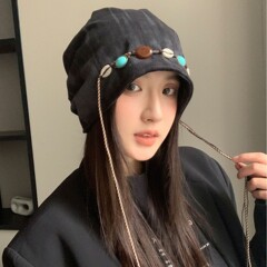 秋冬手工绳针织帽布帽成人女士帽子套头帽经典休闲款堆堆帽冷帽11