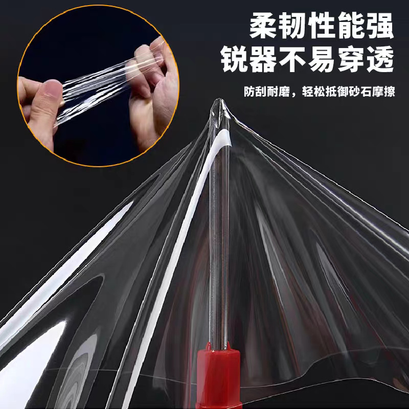 Suitable for Tesla Cybertruck: Transparent headlight film, light black TPU color-changing protective film