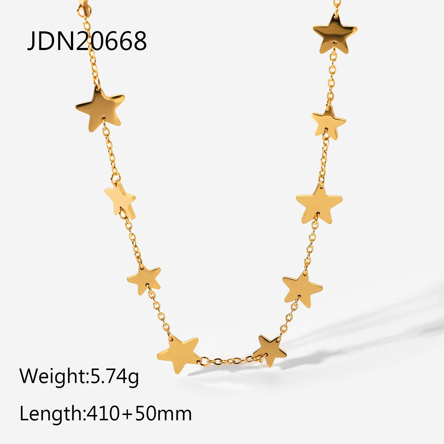 Necklace 18k Gold-plated Stainless Steel Five-pointed Star Handmade Jewelry Necklace Wholesale display picture 6