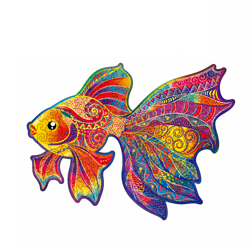 Lobo transfronterizo, león, animal, rompecabezas de madera en forma al por mayor, rompecabezas de madera irregular, juguetes de rompecabezas transfronterizos