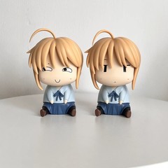 Qバージョン 運命ステイナイト 座り姿勢 アルトリア セイバー 面白い/ダンフェイス フィギュア オーナメント