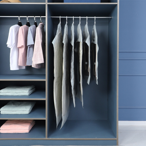 Dutuo Down Jacket Vacuum Storage Bag Hook-type Clothing Dust Bag Organizer Bag Moisture-proof and Mildew-proof Long Compression Bag