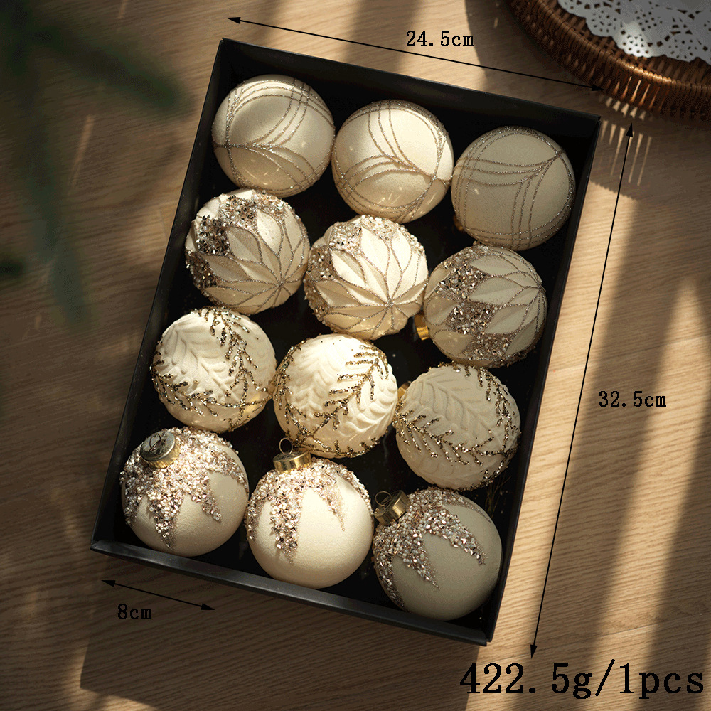 Bola de Navidad de flojo, bola de forma especial, colgante de árbol de Navidad, bola de bobina, bola de lana, decoración de Navidad, paquete de caja