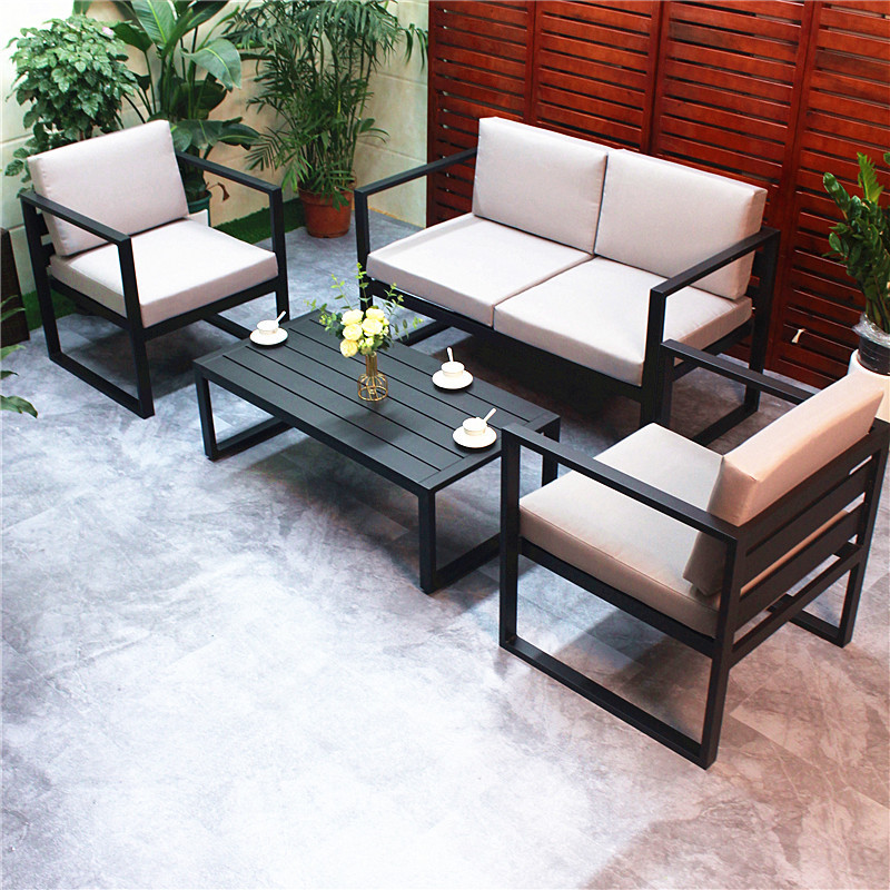 Mesas y sillas al aire libre combinación jardín patio comunitario oficina de ventas jardín paisaje metal hierro arte ocio mesa redonda silla image 3