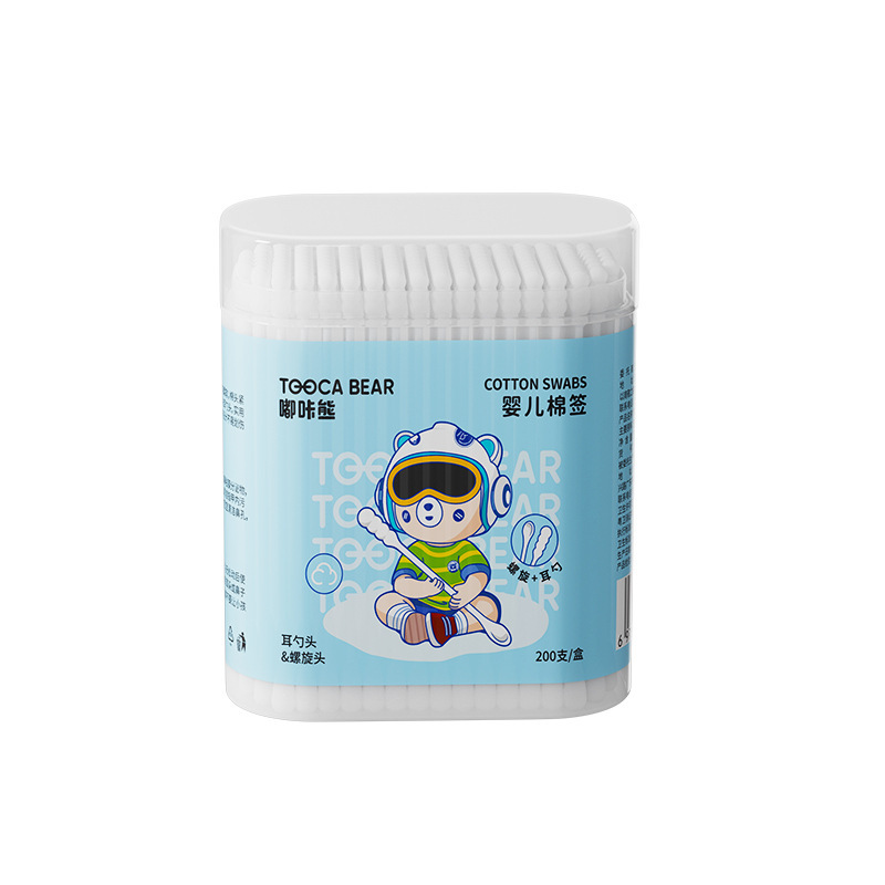 Duka Bear 赤ちゃん専用双頭耳スプーン綿棒新生児耳鼻洗浄綿棒使い捨て子供用綿棒|undefined