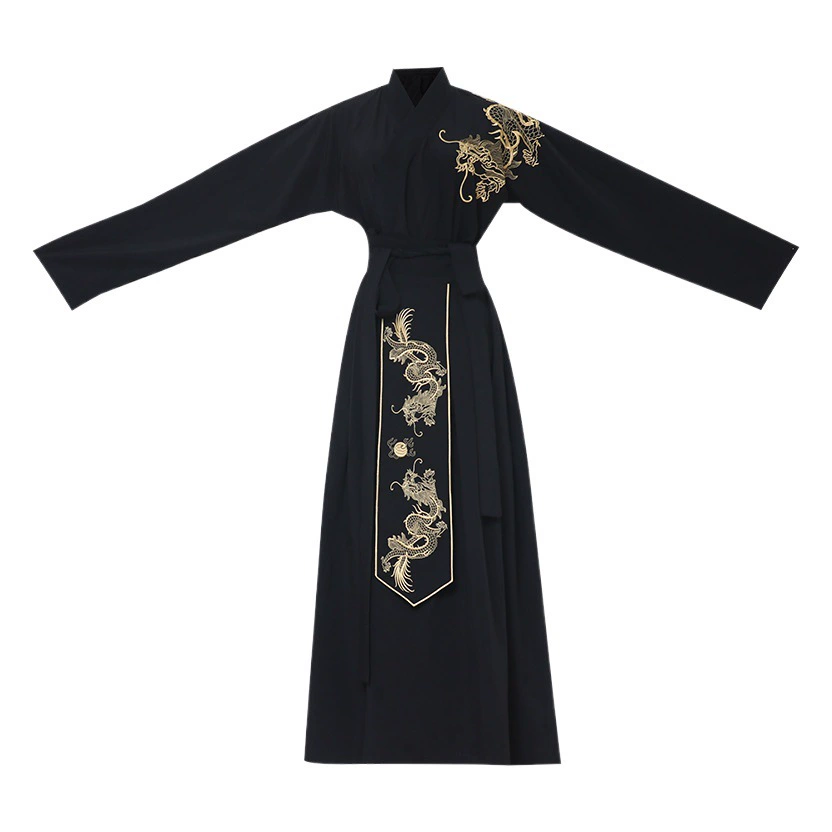 Новый Оригинальный китайский стиль Мужская ханьфу национальная Мода Древний стиль красивый властный живот черный рыцарский костюм фехтовальщика для выступлений