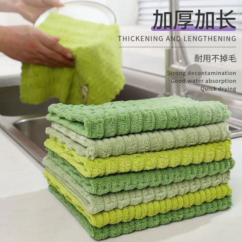 Thickened and enlarged dishcloths, household cleaning cloths, non-greasy, lint-free, and easy to clean, absorbent kitchen cloths for washing dishes