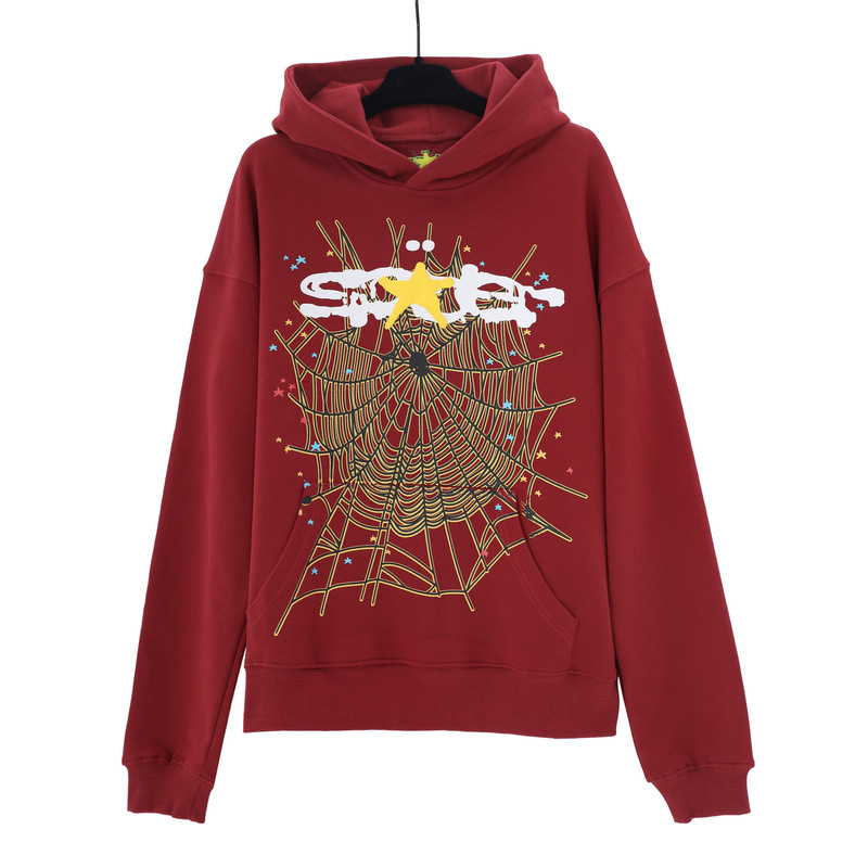 Sp1derヒップホップ歌手Young Thugと同じスタイルのフォームレター555555カップル用パーカーPinkスウェットシャツ|undefined
