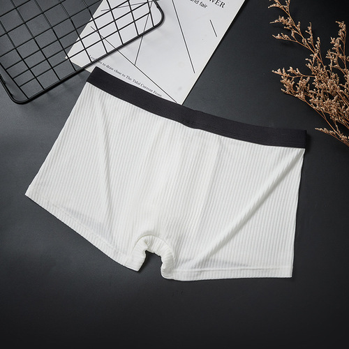 Men's threaded enlarged pouch U convex elephant trunk sweat-absorbent and breathable four-corner one-piece cross-border boxer briefs