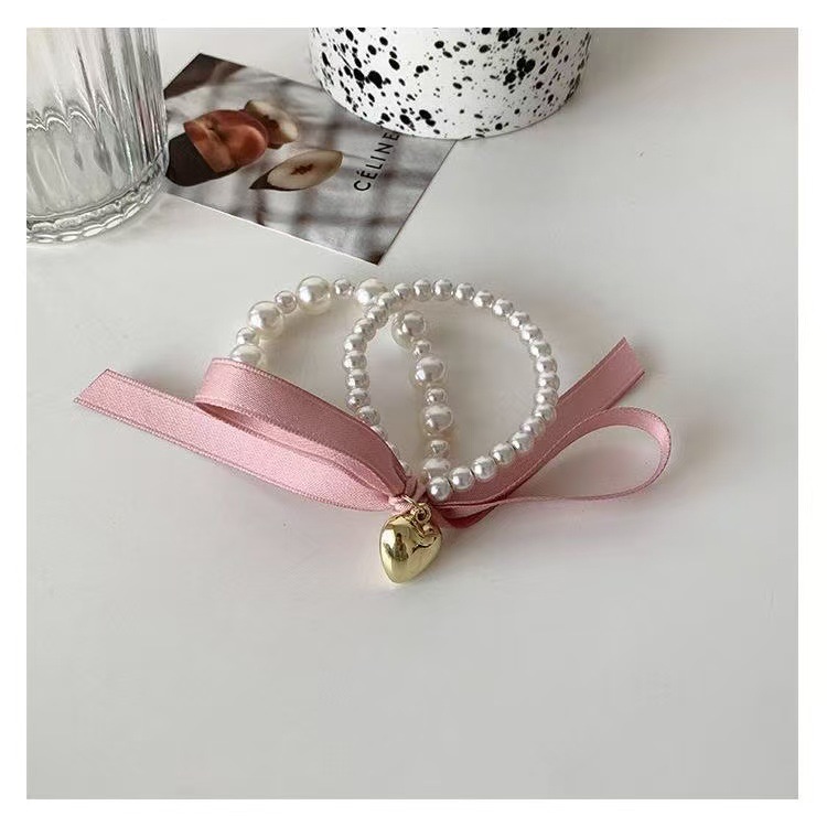 5337 amor doble perla anillo - rosa