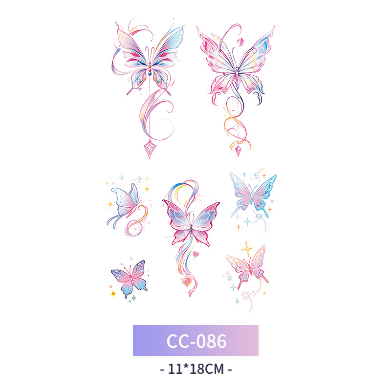 Transfronterizo en stock al por mayor de halloween colorido mariposa tatuaje pegatinas simulación sangrienta cicatriz pegatinas divertidas pegatinas impermeables