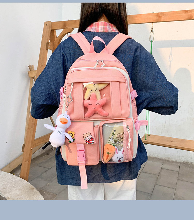 Wholesale Korean Style Large-capacity Doll Pendant Handbag Backpack 4 Piece Set Nihaojewelry display picture 22