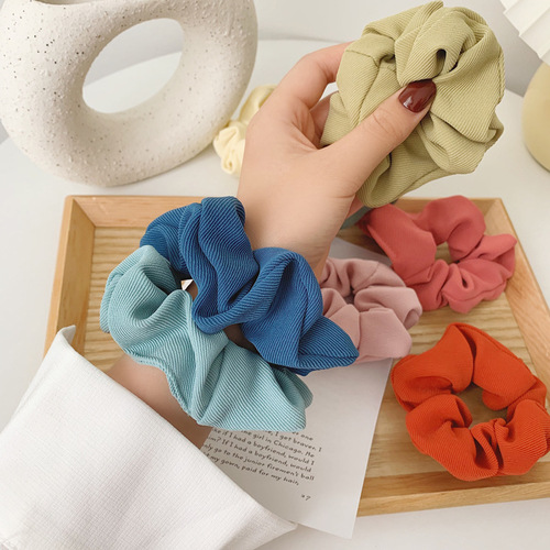 Mermaid Ji large intestine hair ring ins organza hair accessories JK plaid satin hair rope Korean style bow rubber band headband