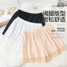 春夏新款宽松蕾丝安全裤内搭防走光冰丝透气中腰短裤不卷边三分裤