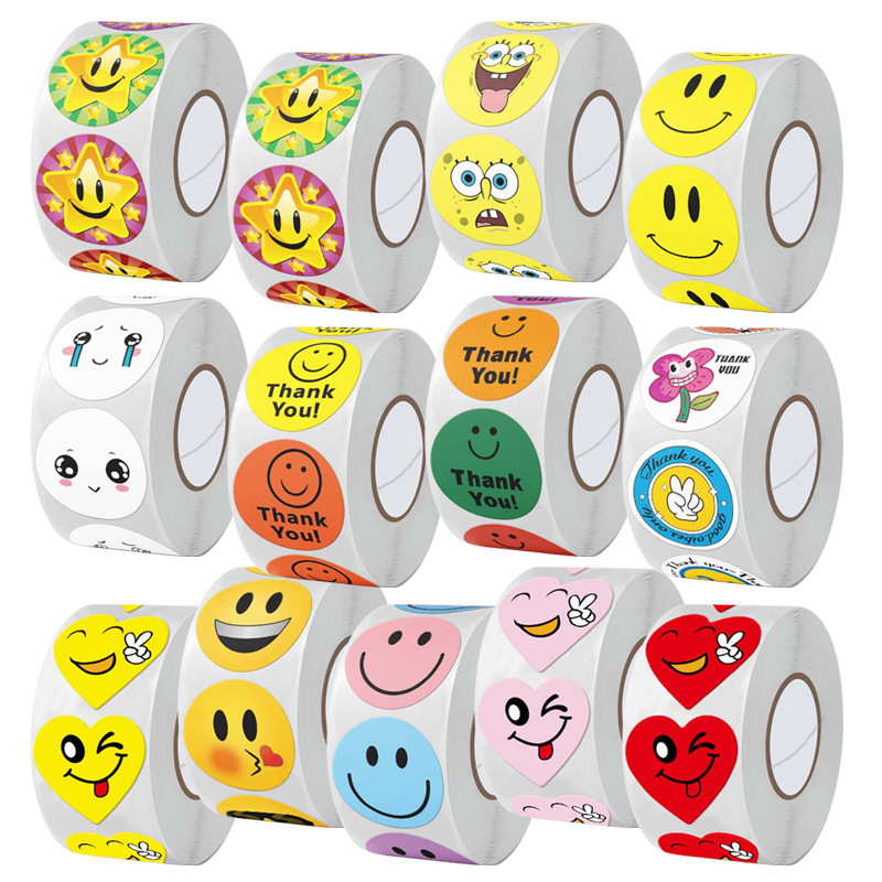 New Cross-border Smiling Face Expression Bag Children's Zang Li Sealing Sticker Cartoon Cute Fun Funny Funny Funny Creative Sticker