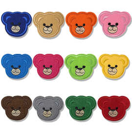 新款可爱卡通小熊头绣花补丁贴服装配饰童装辅料熨烫电脑刺绣布贴