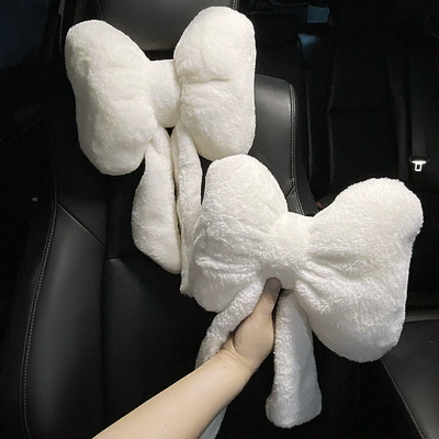 Avtomobil Qış Başdayanağı Plush Boyun Yastığı Sevimli Kəmər Avtomobil Bel Yastığı
