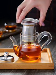 耐高溫加厚玻璃茶壺不鏽鋼過濾內膽泡茶壺煮紅茶花茶茶具