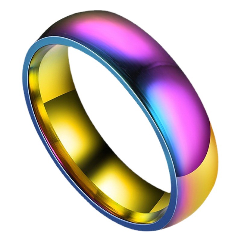 Anillo de Acero Inoxidable de Color Liso que Realza el Temperamento, Anillo Liso Minimalista y Moderno para Parejas, Joyería Popular Transfronteriza en Europa y América.