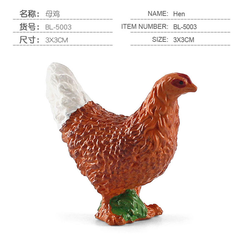 Simulación Granja modelo de juguete mini pollo pato ganso ganado ovejas aves de corral modelo Pequeño Animal Modelo En Miniatura Traje transfronterizo