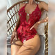 Cross-border European and American lace jumpsuit women's crotch-free sexy underwear temptation uniform passion clothes sexy suit