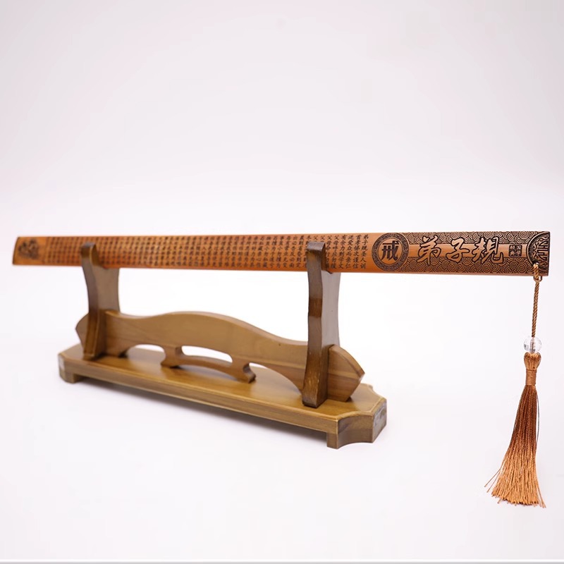 Regla de anillo de mango de bambú doméstico regla de bambú sólida para engrosar regla de discípulo para maestra de artefacto especial para mujeres regla de enseñanza