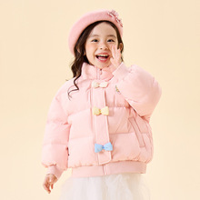 小黄鸭女童外套90-150码2025年冬款韩版洋气90绒羽绒服保暖上衣潮